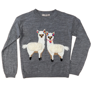 ASOS Heather Gray Women's Crew Neck Llama Sweater Size 2 Size Small